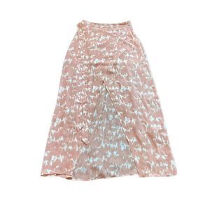 Forever 21 pink and white long waist tie skirt size M